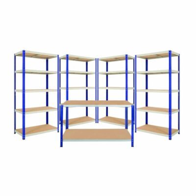 Clicka Shelving - 4 Bays with Workbench