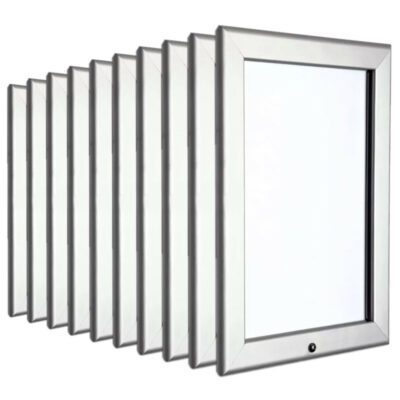 R254 - A4 Lockable Snap Frame - Silver 32mm Frame - Pack of 10 1