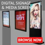 Create a dynamic in-store experience with our range of Digital Signage and Digital Displays. Our range of digital signage uses commercial grade LCD and LED screen technology to dynamically display… advertising menu boards internal communications