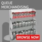 Now you can turn Customer Flow into Cash Flow with our In-Queue Merchandising System. The Evolve Q50i In-Queue Merchandising System is an ideal solution for directing customers to till points whilst also allowing them to continue shopping. With this choice of queue management, you can turn waiting time into extended shopping time and increase your impulse sales.