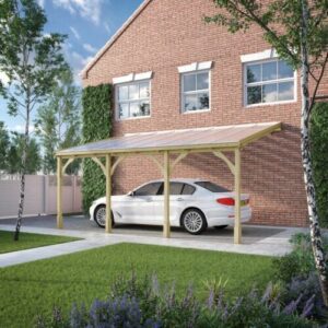 Car Port with Polycarbonate Roof - Light Green - 4 Post