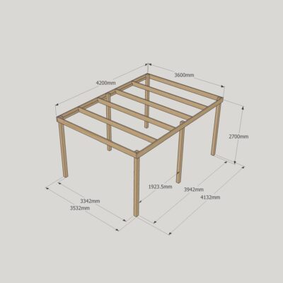 Box Pergola - 3600mm x 4200mm - 6 Post