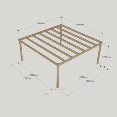 Box Pergola - 3600mm x 4800mm - 4 Post