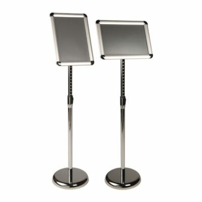 R237 - Floor Standing Snap Frame - A3 Size - Silver with Chrome Stand 1