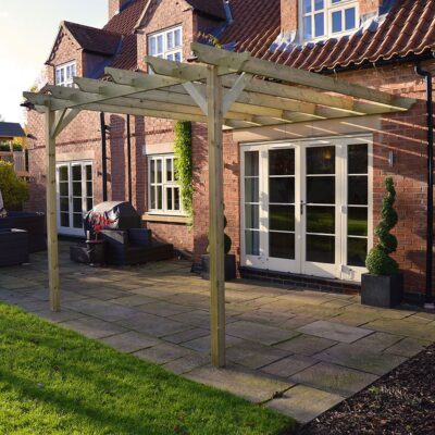 Wall Mounted Garden Pergola - Light Green - Front Right A