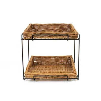 KT060 - 2 Tier Counter Top Display Stand with Baskets - Front