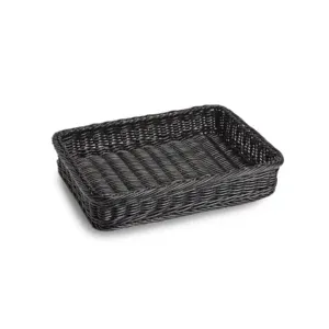 PL026 - Black Plastic Wicker Basket