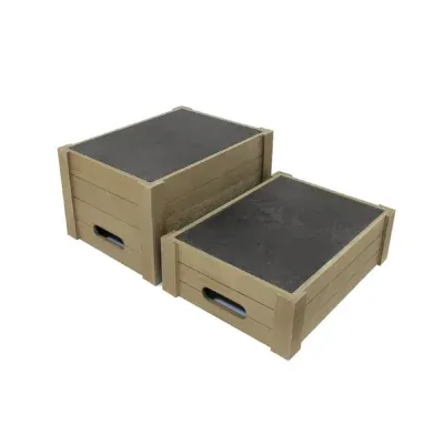 ST082 ST083 - Wooden Display Crates - With SP202 Slates - Grey