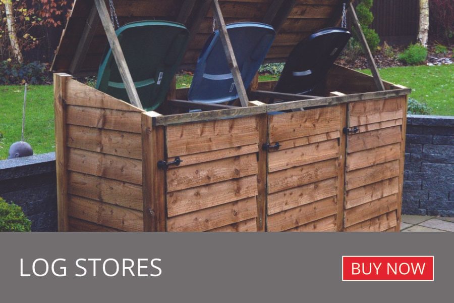Various sizes of log stores available from Directshopfittings