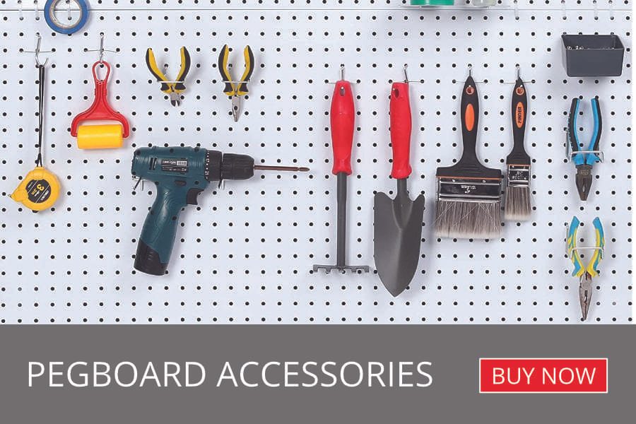 Pegboard accessories in stock for fast delivery