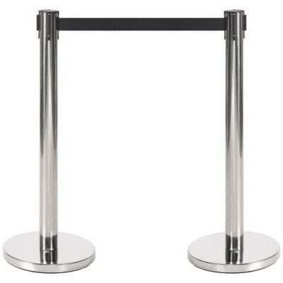 R1901 Black Retractable Barrier - Pack of 2