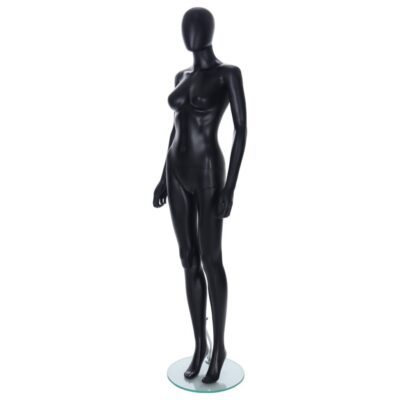 R305B Female Egg Head Mannequin - Black Finish - Front Left View