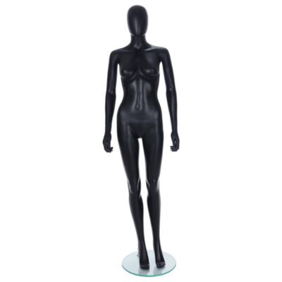 R305B Female Egg Head Mannequin - Black Finish - Front View