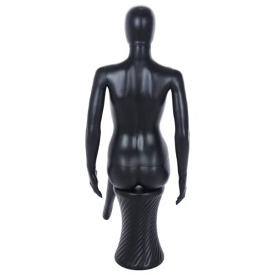 R316B Female Egg Head Seated Mannequin - Black Finish - Back View