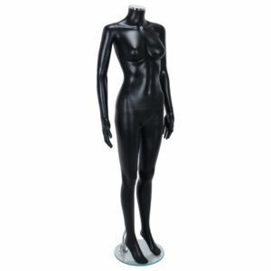 R318B Female Headless Mannequin - Black Finish - Front Right View