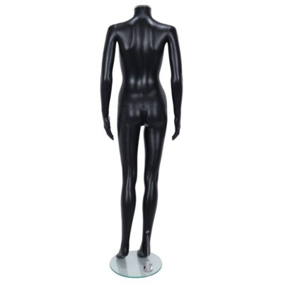 R318B Female Headless Mannequin - Black Finish - Rear View