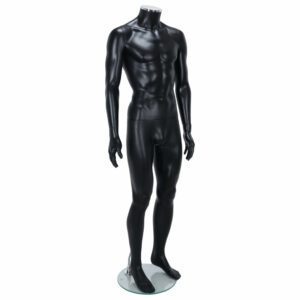 R333B Male Headless Mannequin - Black Finish - Front Right View