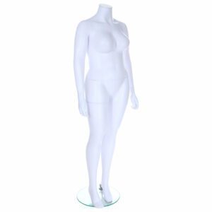 R344 Female Headless Mannequin - Life Size - White Finish - Front Right View