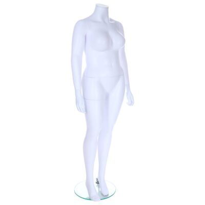 R344 Female Headless Mannequin - Life Size - White Finish - Front Right View