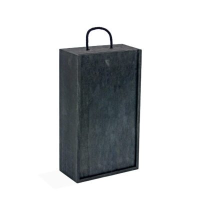 BH037 - 2 Bottle Wooden Wine Box - Black