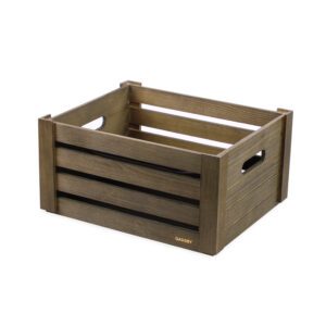 CT101 - 1/2 GN Olive Grey Wooden Crate