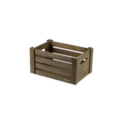 CT104 - Olive Grey Wooden Crate 30 x 20cm