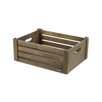 CT105 - Olive Grey Wooden Crate 40 x 30cm