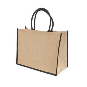 FB101 - Natural Jute Bag - Black Trim