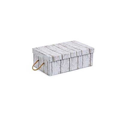 GP132 - Small Hamper Box - White Wood Print