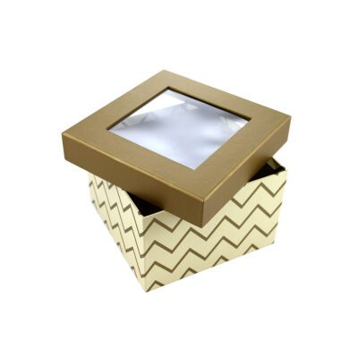 GP155 - Small Hamper Box with Window - Gold