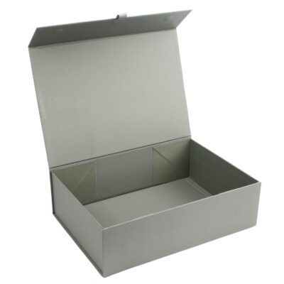 Large Magnetic Card Gift Box - Grey - Open