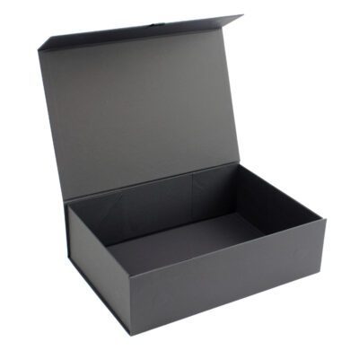 Large Magnetic Card Gift Box - Black - Open