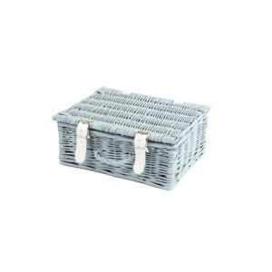 HA093 - 10 Inch Wicker Hamper Basket - Light Grey