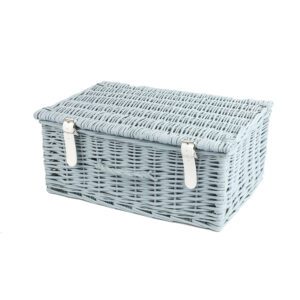 HA097 - 18 Inch Wicker Hamper Basket - Light Grey