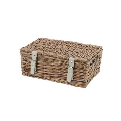 HA165 - 14 Inch Wicker Hamper Basket - Bronzed