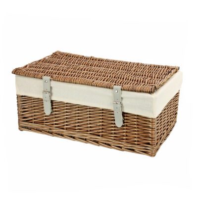 KT168N - 20 Inch Bronzed Wicker Hamper Basket & Liner