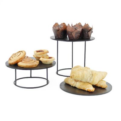 KT602 - Round Metal Display Riser Set - Slate Boards