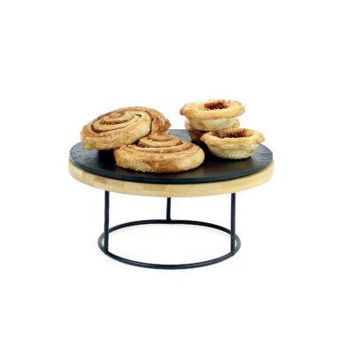 KT613 - Round Metal Display Riser - Slate and Bamboo Boards