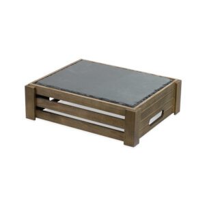 KT710 - 1/2 GN Olive Grey Shallow Riser with Slate Board