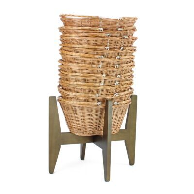 KT714 - 10 Shopping Baskets & Stand - Buff