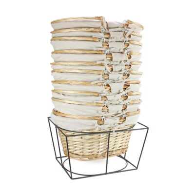 KT717 - 10 Large Shopping Baskets & Metal Stand - Light 1