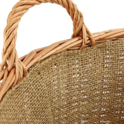 LG042 - Set of 2 Lined Wicker Storage Baskets - Handle Detail