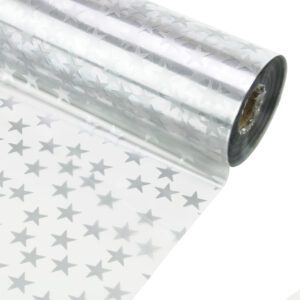 PA043 - Silver Stars Cellophane Wrap - 100m