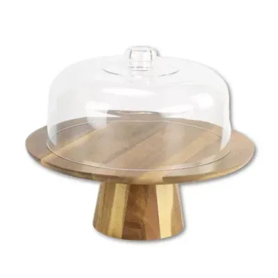 KT699 - Acacia Cake Stand and Lid Set 1