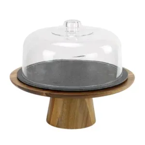 KT700 - Acacia Cake Stand and Lid Set 2