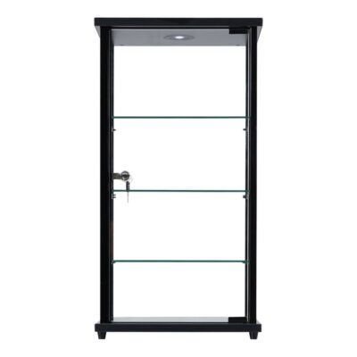 R2504B Tall Counter Top Showcase - Black - Front Upward View