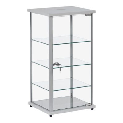 R2504S Tall Counter Top Showcase - Silver - Front Right View