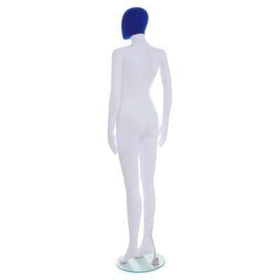 R355BP - Ladies Mannequin with Blue Pile Head - Back Left View