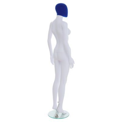 R355BP - Ladies Mannequin with Blue Pile Head - Back Right View