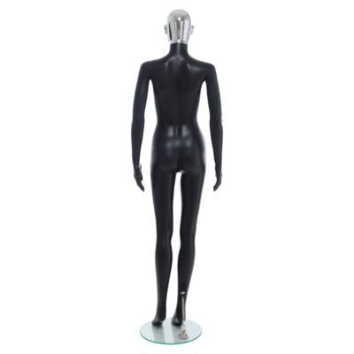 R356CH - Ladies Mannequin - Black with Chrome Head - Back View